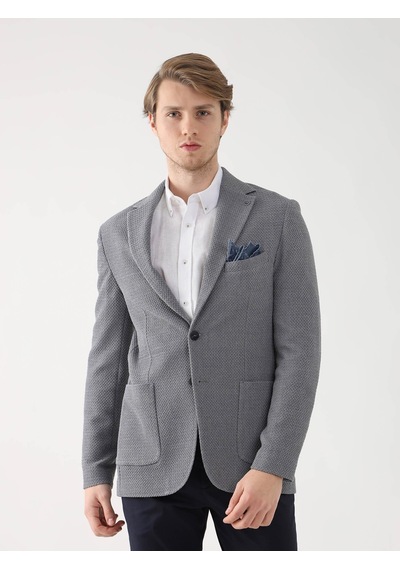 Dufy Gri Erkek Slim Fit Mono Yaka Ceket - 95384 Gri