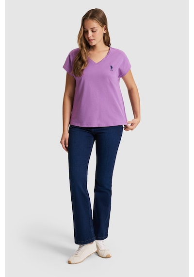 U.s. Polo Assn. Kadın Menekşe Tişört Basic 50323541-vr037 Menekse
