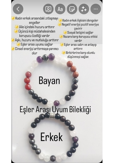 Eşler Arası Uyum Bilekliği Takım Çok Renkli Eşler Arası Uyum Bilekliği Takım Çok Renkli