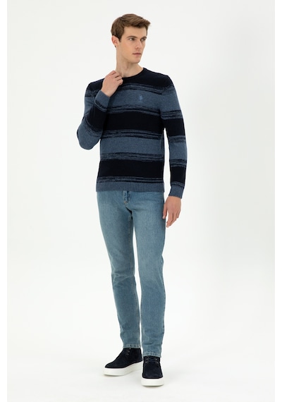 U.S. Polo Assn. Erkek Slim Fit Bisiklet Yaka Saks Kazak 50293115-VR032