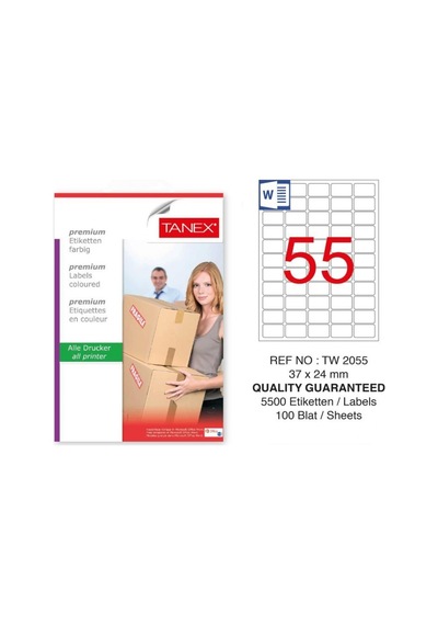 Tanex Tw-2055 37X24MM Laser Etiket 100 Adet