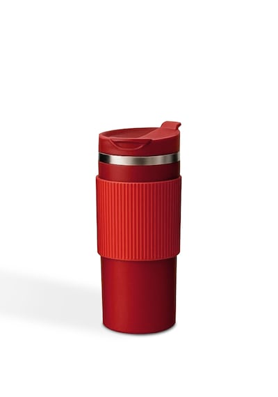 Silikon Kılıflı Kırmızı Paslanmaz Termos 500 ML