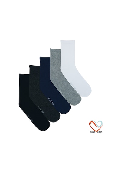 Gost Liria- 5 Li Renkli Ribanalı Unisex Soket Çorap Çok Renkli
