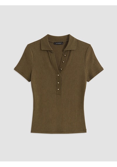 Lcw Everyday Haki Polo Yaka Kadın Body