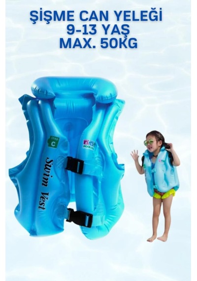 Mavi Renk Abc 9-13 Yaş Çocuklar Için Şişme Havuz Ve Deniz Can Ye Mavi