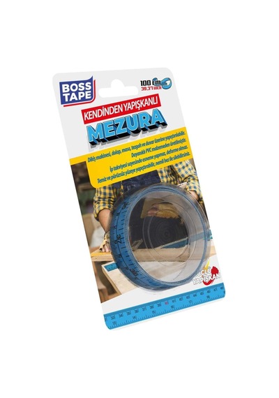 Boss Tape Kendinden Yapışkanlı İp Takviyeli Terzi Metresi - 100cm Mezura