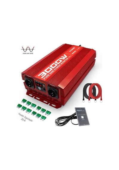 KOBB KBN3000 12V/220V 3000Watt Tam Sinüs Dönüştürücü İnvertör