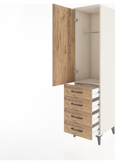 Hyperion Dolap Tek Raflı 4 Çekmeceli Tek Askılı 44x44x182 Ayt... Aytaşı
