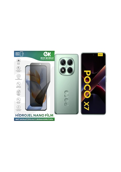Poco X7 Uyumlu Hidrojel Nano Ekran Koruyucu Film Hayalet Privacy Tempered Cam Değildir