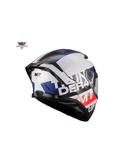 Mt Helmets Thunder 4 Sv Waves A17 Parlak Kapalı Kask Beyaz