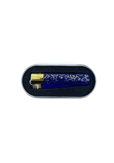 Clipper Blue Pattern Metal Çakmak - Lacivert