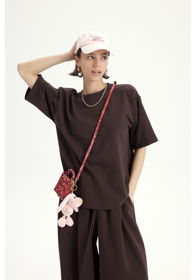 Mai Studıos Mai Studios Co. Bruges Oversize Kahve T-shirt Eşofman Takım Kahve