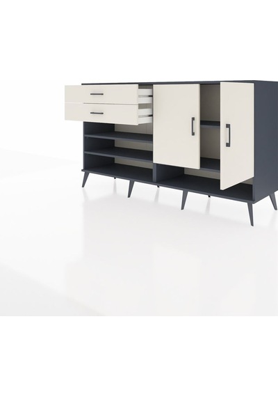 Hyperion Konsol 4 Raflı 2 Çekmeceli 2 Kapaklı 176x44x99 Antrasit- Antrasit-aytaşı Hyperion Konsol 4 Raflı 2 Çekmeceli 2 Kapaklı 176x44x99 Antrasit- Antrasit-aytaşı