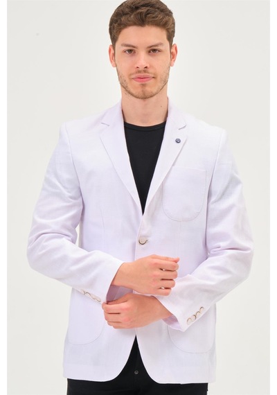 C9059 Dewberry Erkek Ceket-kar Beyaz