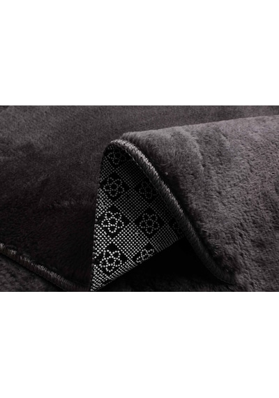 My Evilla Modern Dekoratif Örgü Saçaklı Simirna Peluş Halı Yolluk Antrasit