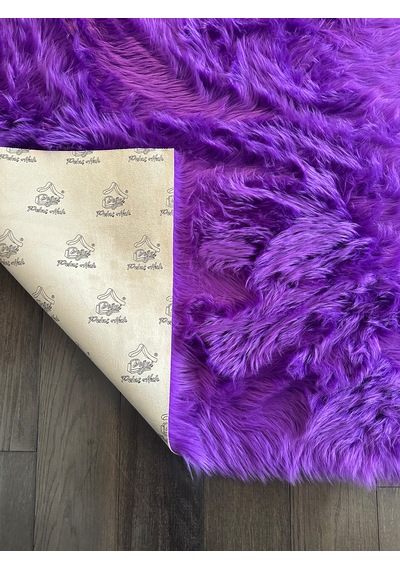 A Post Mor Yumuşak Dokulu Peluş Halı Dikdörtgen