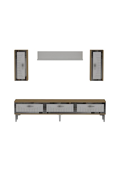 Tvr1801dbs - Tuna Tv Ünitesi Safirmeşe-beyaz Sılver 180cm Safirmeşe - Beyaz - Sılver