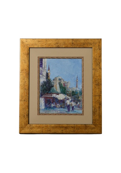 Tarihi Sokakta Meydan Pazarı Ve Ayasofya Silüeti 37 x 42 CM