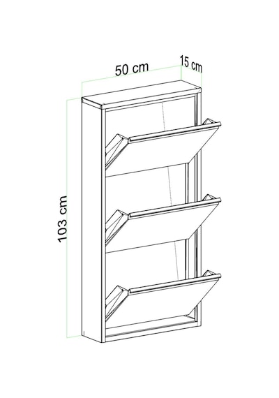 3 Kapaklı Metal Ayakkabılık Antrasit Antrasit