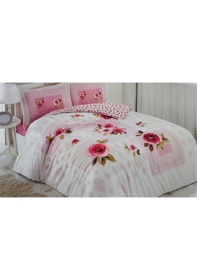 Pembe Karen Çift Kişilik Ranforce Nevresim Takımı Tk0047 Renkli
