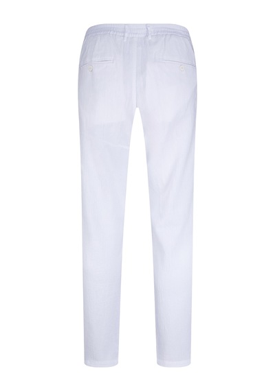 Hatemoğlu Beyaz Regular Fit Yandan Cepli 100% Pamuk Jogger Pantolon