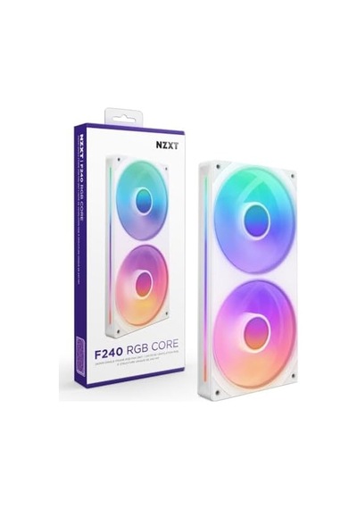 Nzxt F240 Rgb Core Tek Çerçeve Fan Ünitesi, 240mm, 2x 120mm Rgb Fan Dahil, Hız Ve Aydınlatma Kontrolü, Yüksek Statik Basınç Ve Hava Akışı, 8 Argb Led, Beyaz