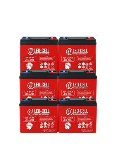 Leo-cell 6'lı 12v 24 Ah Japon Teknolojisi 7 Kg Elektrikli Motorsiklet Aküsü 2026 Üretimi