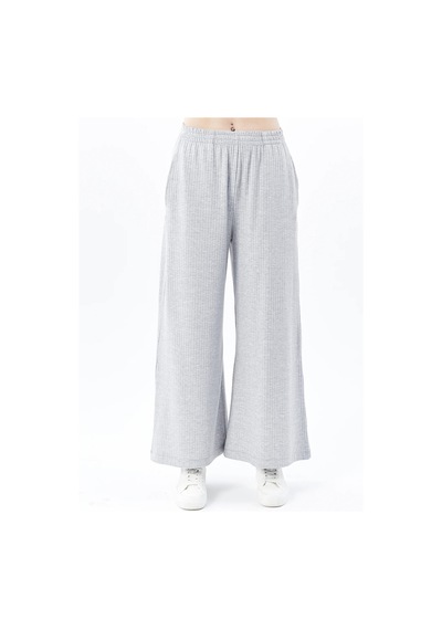 Defys Kadın Oversize Bol Paça Pantolon Gri Melanj - 595424376 Gri Melanj