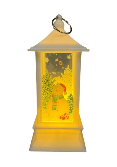 Yılbaşı Fener Ledli Kare Desenli 13 Cm 1 Adet