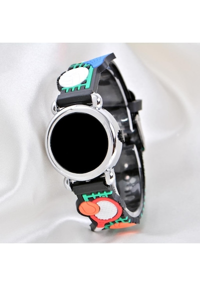 Çocuk Kol Saati Tenis Raket Desenli 04-09 Yaş Led Ekran Silikon Kordon St-304154
