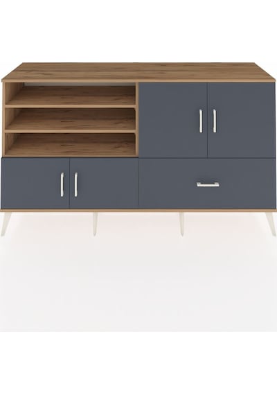 Hyperion Konsol 5 Raflı Tek Çekmeceli 4 Kapaklı 176x44x99 Çam-ant Çam-antrasit