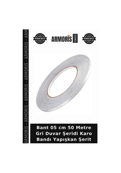 Bant 05 Cm 50 Metre Gri Duvar Şeridi Karo Bandı Yapışkan Şerit
