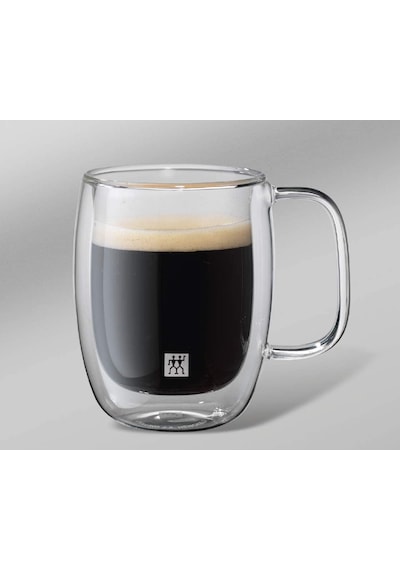 Lexroo Sorrento Çift Camlı Kulplu 2'li Espresso Bardak Seti, 134 Ml, Cam, Şeffaf Cam