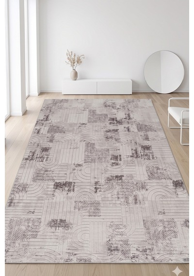 Villadia Home Textile Emboss Kabartmalı Kaymaz Taban Yıkanabilir Leke Tutmaz Kolay Temizlenir Dört Mevsim Yolluk Koridor Salon Yatak Mutfak Odası Gri