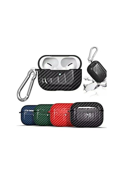 Ally Carbon Case Apple Uyumlu AirPods Pro Carbon Fiber Silikon Kilif 119943184 - Renk / Siyah