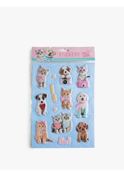 Koton Studio Pets Lisanslı Evcil Hayvan Figürlü Sticker Seti Mavi 7wak70363aa