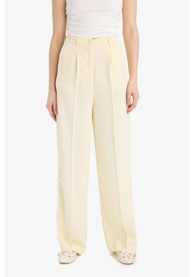 DeFacto Wide Leg Krep Kumaş Palazzo Pantolon Cepli Yüksek Bel Uzun Boy Geniş Paça F0083AX25SMYL504