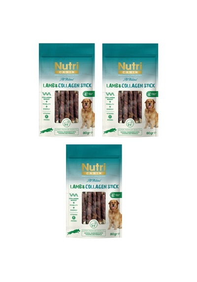 Nutri Canin Kuzu Eti Sargılı Kolajen Çubuk Tahılsız Köpek Et Ödülü 80 G X 3 Adet