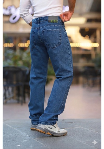 Little Cup Jeans Co Erkek Mavi Baggy Fit Rahat Kalıp Jean Pantolon Açık Mavi