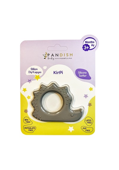 Pandısh Kirpi Silikon Diş Kaşıyıcı - Gri
