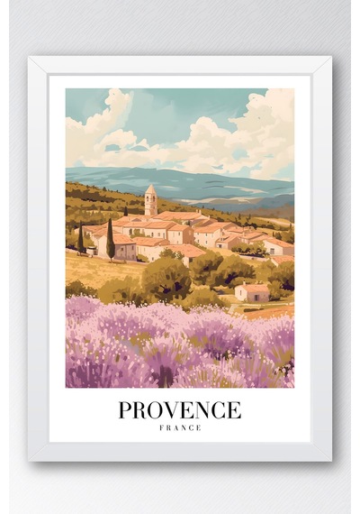 Provence France Vintage Seyahat Posteri Çerçeveli Tablo - Premium Lavanta Tarlası Elit Duvar Dekoru Beyaz Provence France Vintage Seyahat Posteri Çerçeveli Tablo - Premium Lavanta Tarlası Elit Duvar Dekoru Beyaz