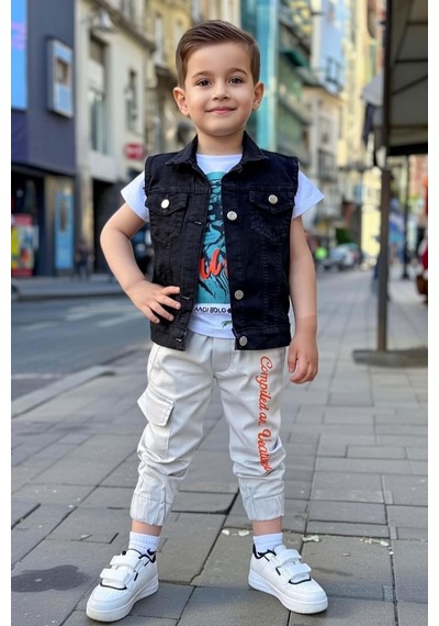 Riccotarz Erkek Çocuk Digital Kaplan Baskılı T-shirt Sırt Baskılı Sıfır Siyah Jean Ceket Alt Üst Takım Siyah Riccotarz Erkek Çocuk Digital Kaplan Baskılı T-shirt Sırt Baskılı Sıfır Siyah Jean Ceket Alt Üst Takım Siyah