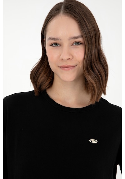 U.S. Polo Assn. Kadın Siyah Basic Bisiklet Yaka Kazak 50288951-VR046