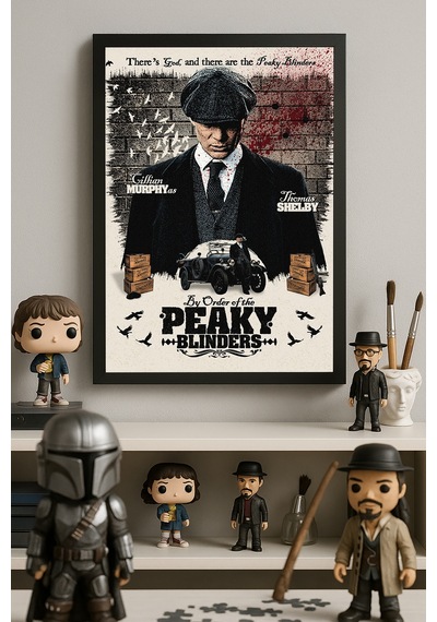 Peaky Blinders Siyah Ahşap Çerçeveli Poster, Dekoratif Dizi Duvar Tablosu