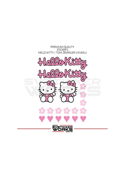 Hello Kitty Sticker Yapışkan Tüm Zeminlere Uyumlu Motor Araba Etiket Sticker