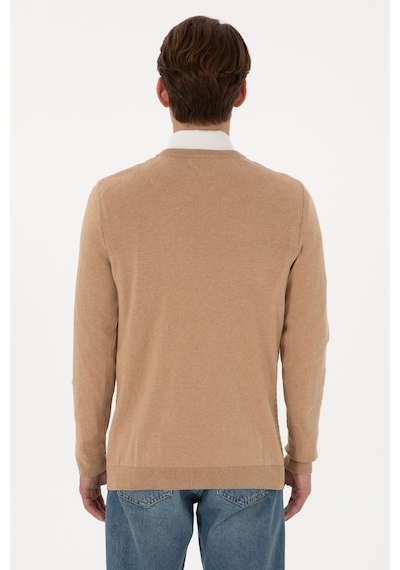 U.S. Polo Assn. Erkek Camel Melanj Basic Kazak 50288879-VR122