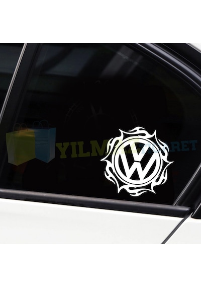 Volkswagen Logo Ateş Oto Sticker Tampon Kaput Yapıştırma Etiket