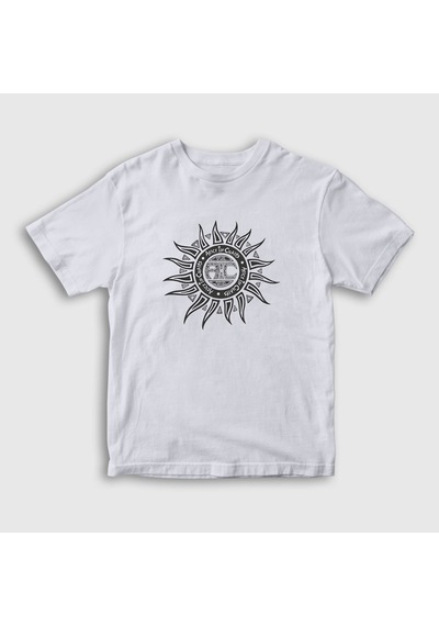 Presmono Unisex Çocuk Sun Alice In Chains T-shirt Beyaz