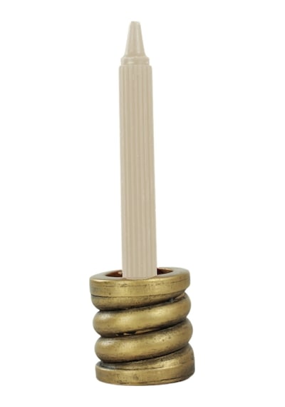 Mumluk Şamdan Tealight Ve İnce Mum Uyumlu Spiral Model - Altın Eskitme
