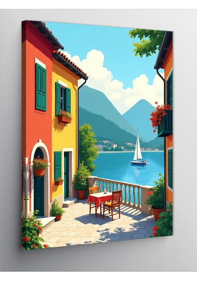 Kanvas Tablo Akdeniz Sokak Manzarası 50cmx70cm